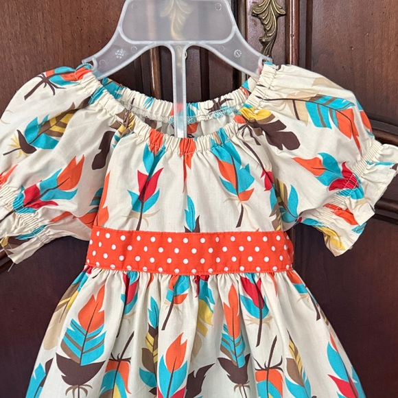 Girls Eleanor Rose Multicolor Feather Print Top and Leggings Size - Picture 3 of 5